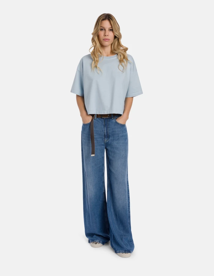 Jeans Beatrix wide leg in denim fisso lyocell