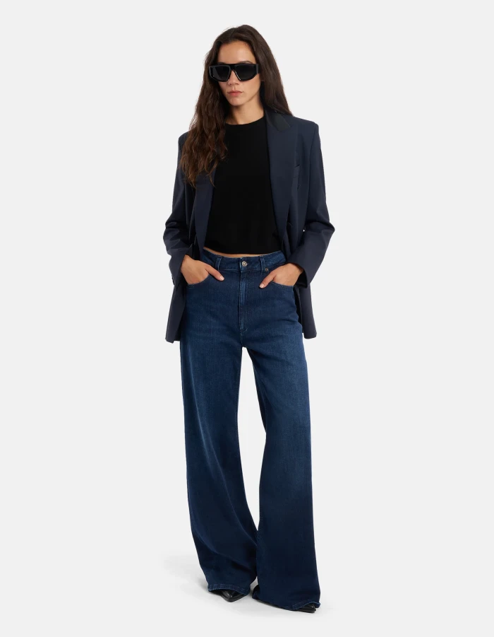 Beatrix wide-leg jeans in stretch denim