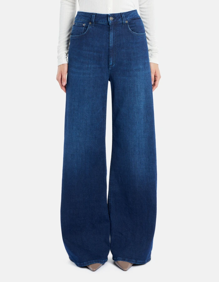 Beatrix wide-leg jeans in stretch denim