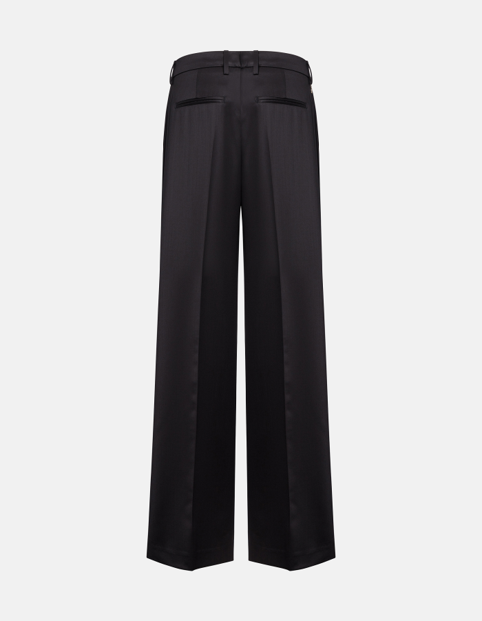 Lia wide-leg trousers in wool satin