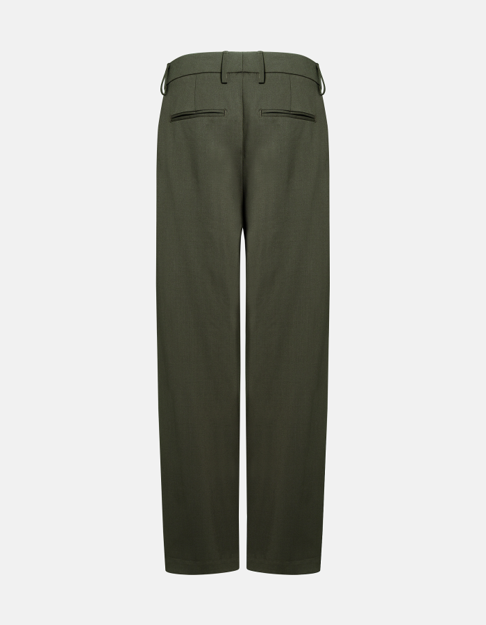 Pantaloni Lia wide leg in gabardina di lana
