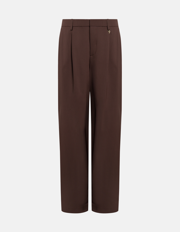 Pantaloni Lia wide leg in gabardina di lana