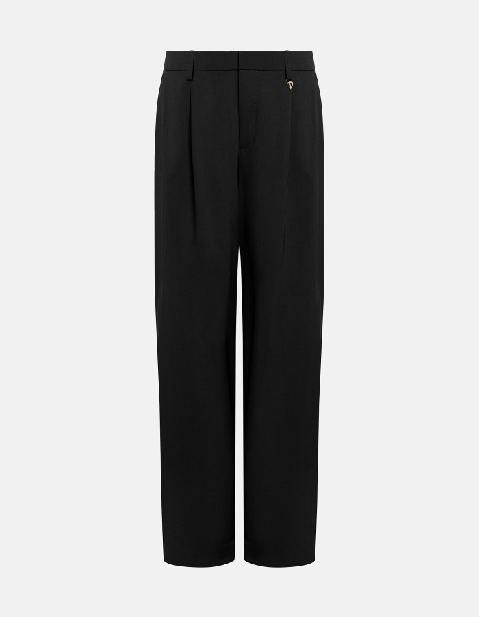 Pantaloni Lia wide leg in gabardina di lana