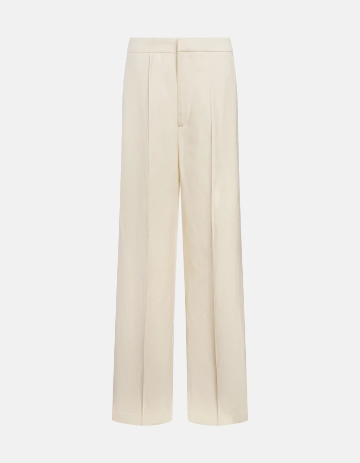 Penni wide-leg trousers in viscose and linen twill