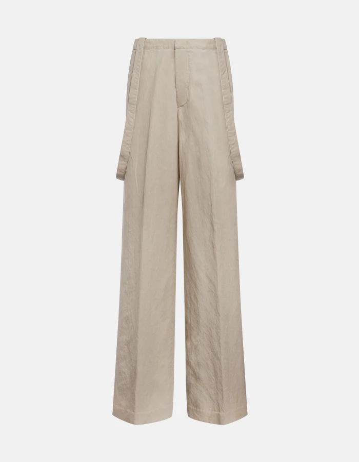 Tecla wide-leg trousers in linen and lyocell