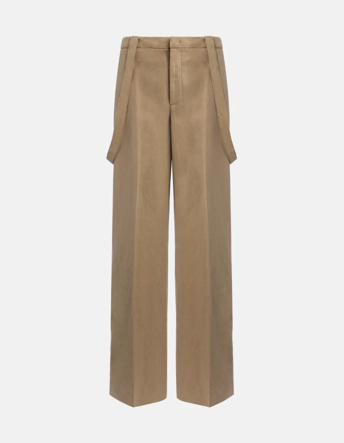 Tecla wide-leg trousers in linen and lyocell