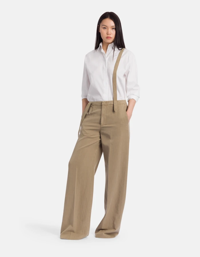 Tecla wide-leg trousers in linen and lyocell