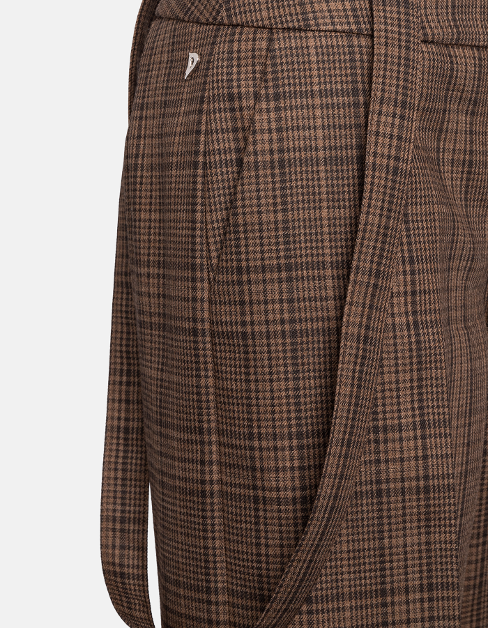 Pantaloni Tecla wide leg in lana principe di Galles