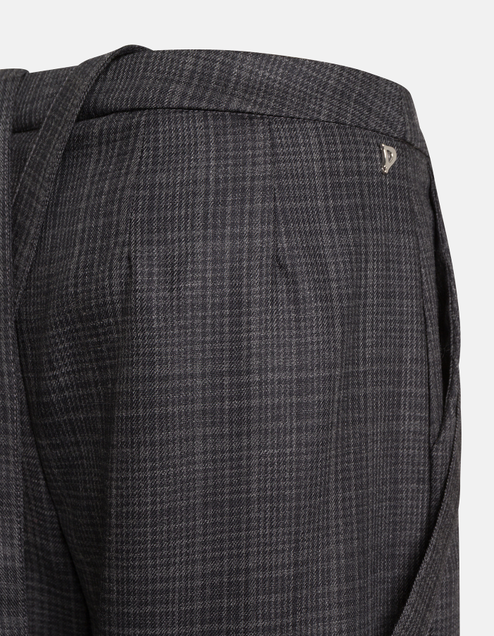 Pantaloni Tecla wide leg in lana principe di Galles