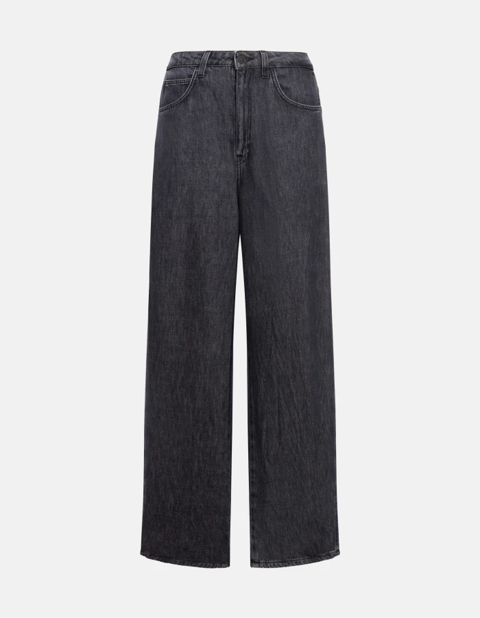 Cristy wide-leg jeans in cotton and lyocell rigid denim