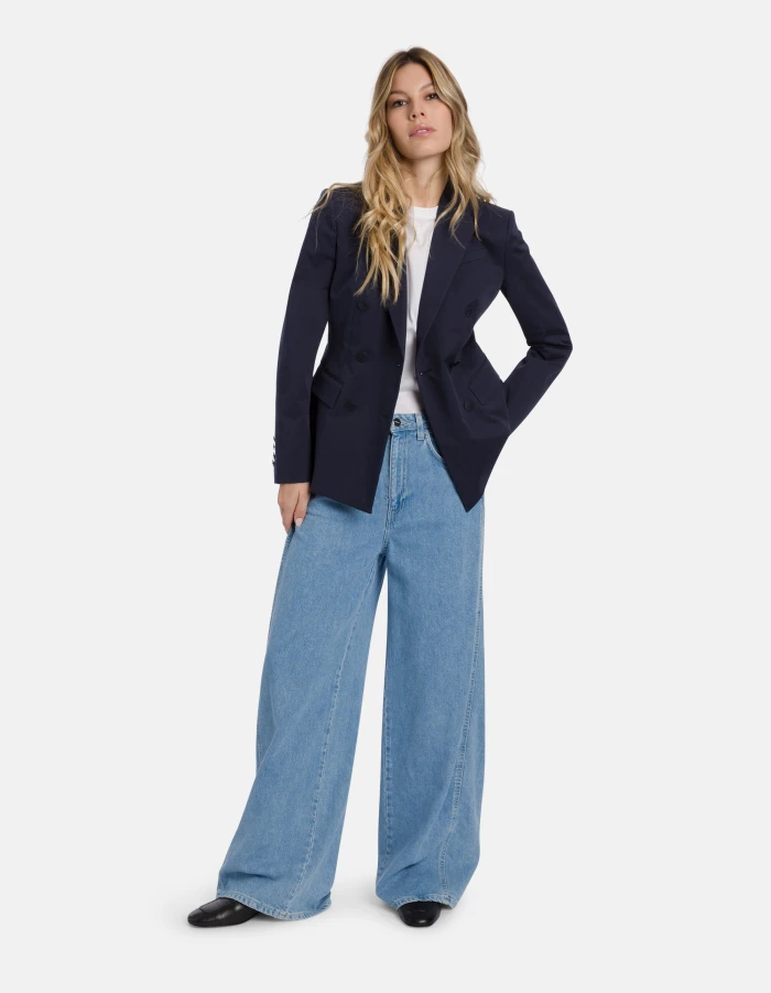 Jeans Cristy wide leg in denim fisso cotone e lyocell