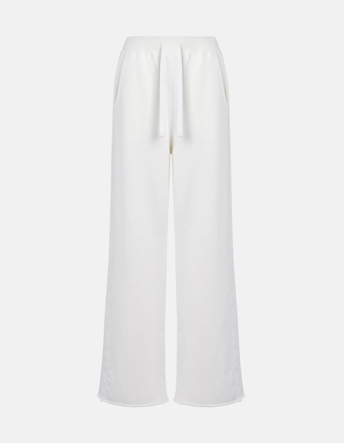 Wide-leg trousers in brushed cotton