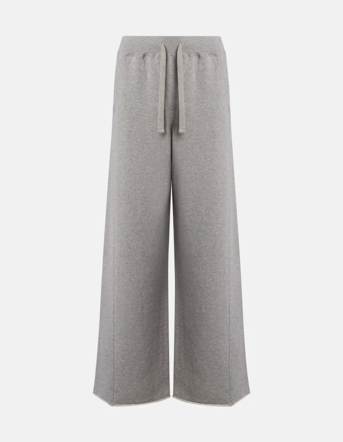Wide-leg trousers in brushed cotton