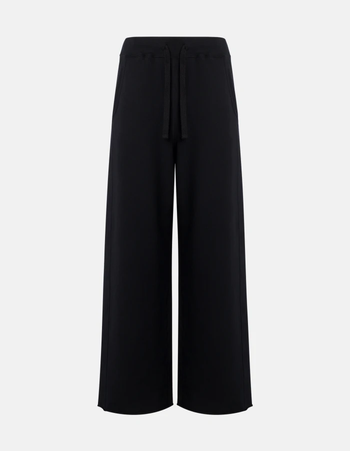 Wide-leg trousers in brushed cotton