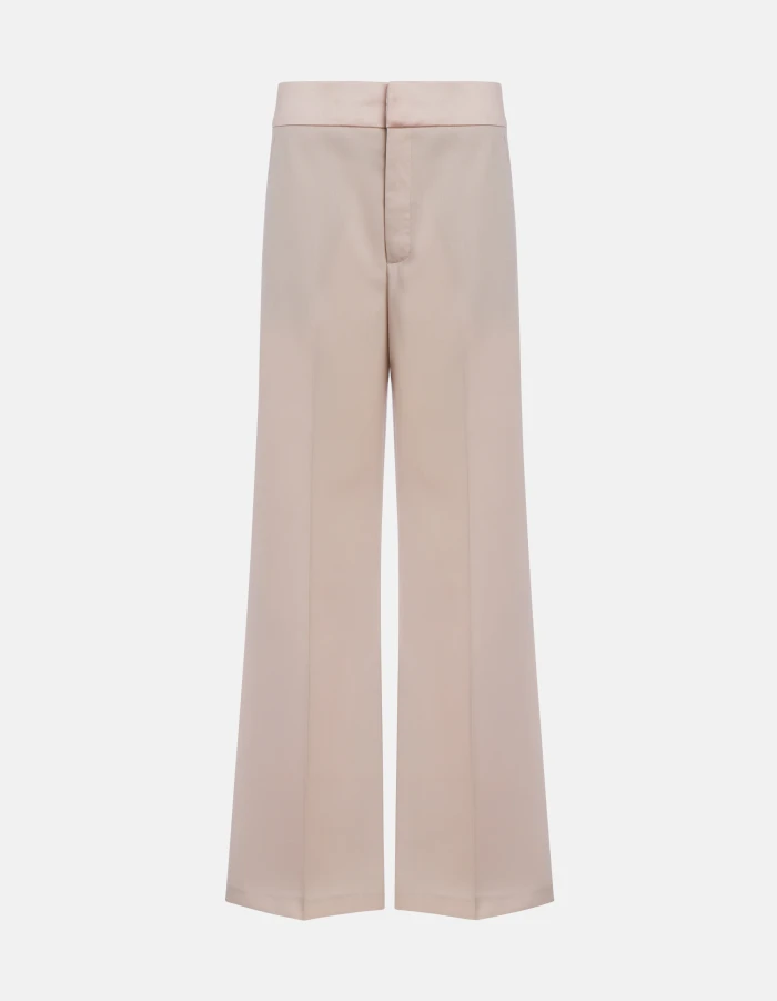 Evelyn wide-leg trousers in wool-blend gabardine