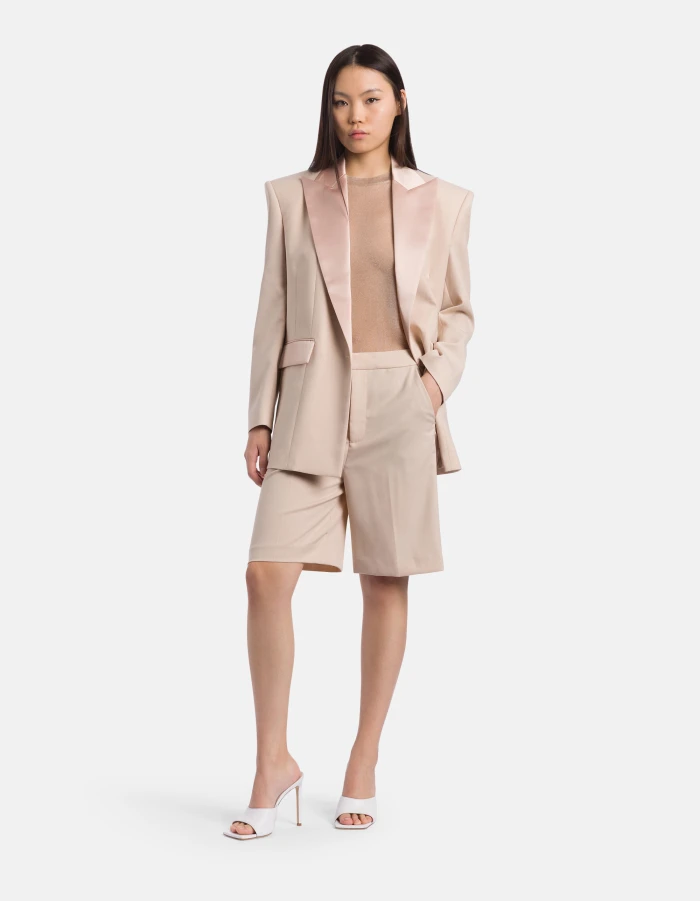 Bermudashorts Lily in normaler Passform aus Gabardine aus einer Wollmischung