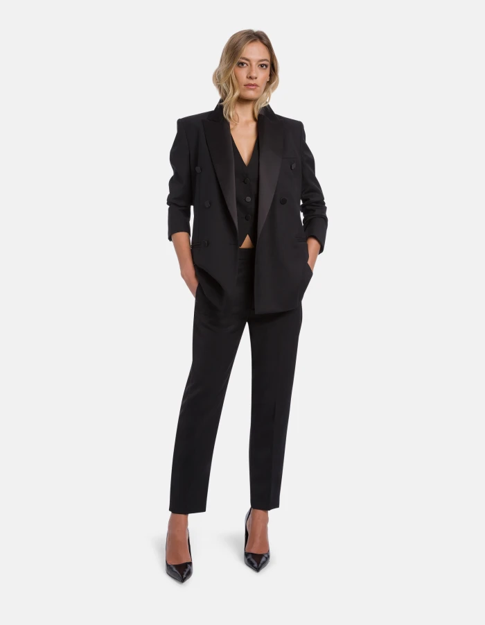 Ella loose-fit trousers in wool-blend gabardine