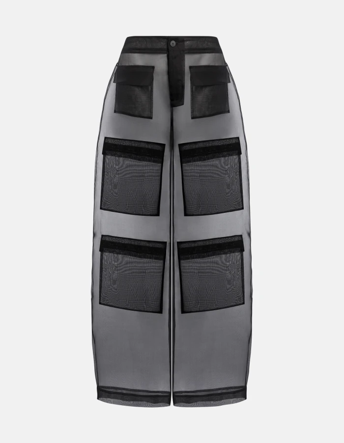 Daphne loose-fit trousers in silk organza