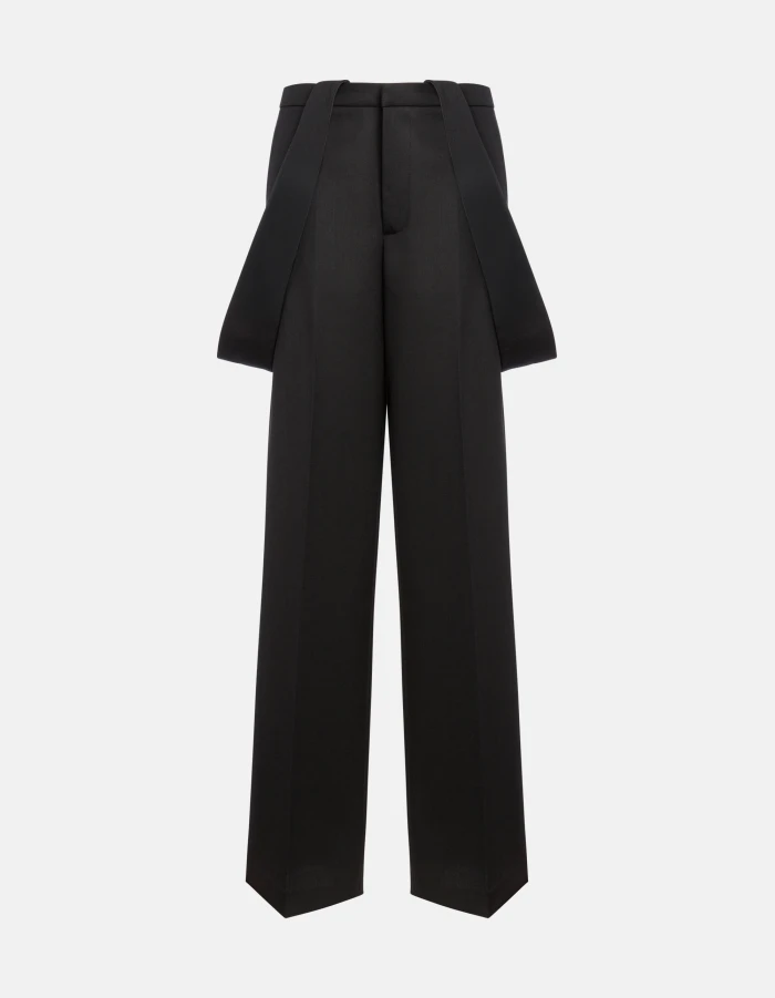 Kara wide-leg trousers in wool-blend gabardine