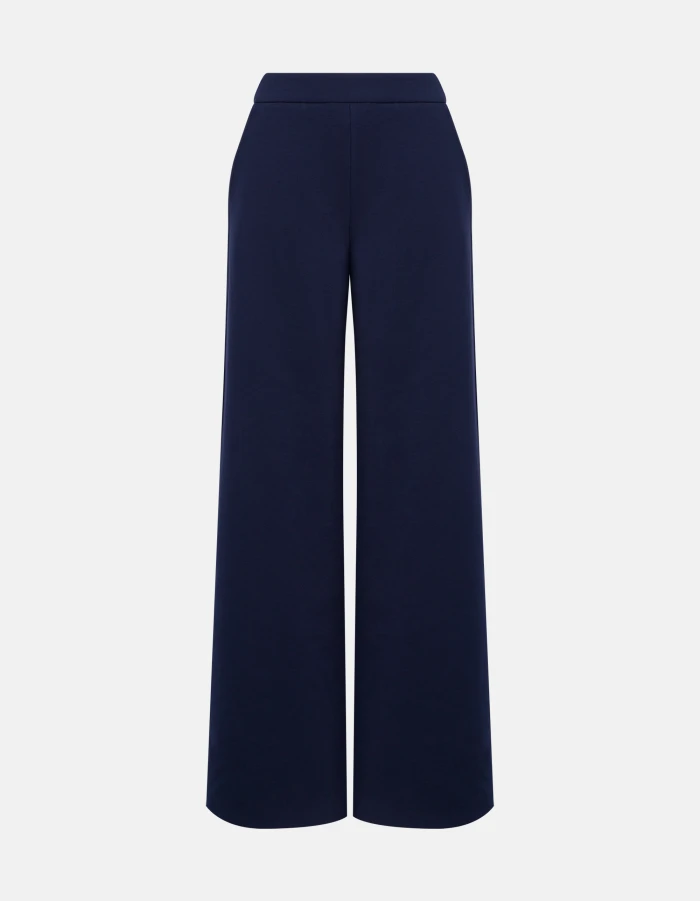 Wide-leg double jersey trousers