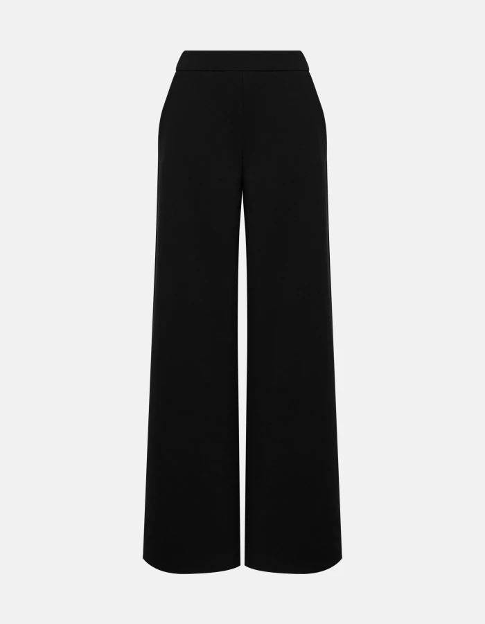 Wide-leg double jersey trousers