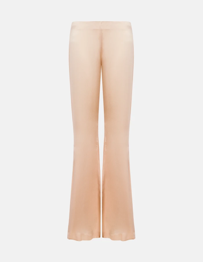 Matilda skinny-fit bootcut trousers in silk-blend satin