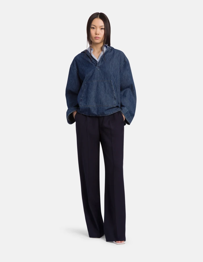 Abby wide-leg trousers in viscose gabardine