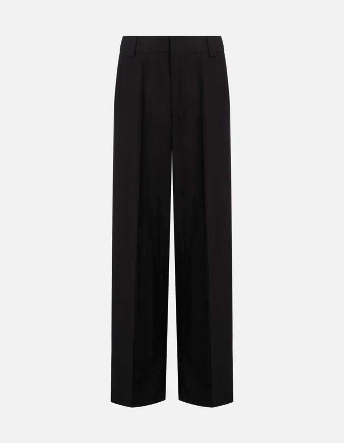 Abby wide-leg trousers in viscose gabardine