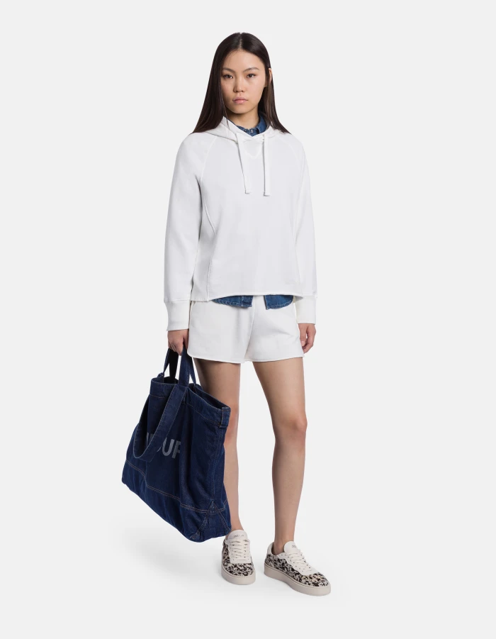 Shorts loose in cotone garzato