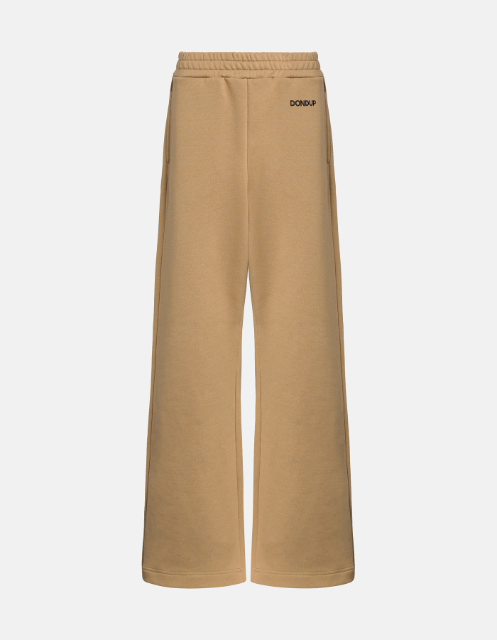Wide leg trousers in cotton fleece