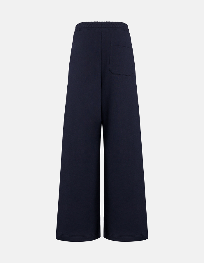 Wide leg trousers in cotton fleece