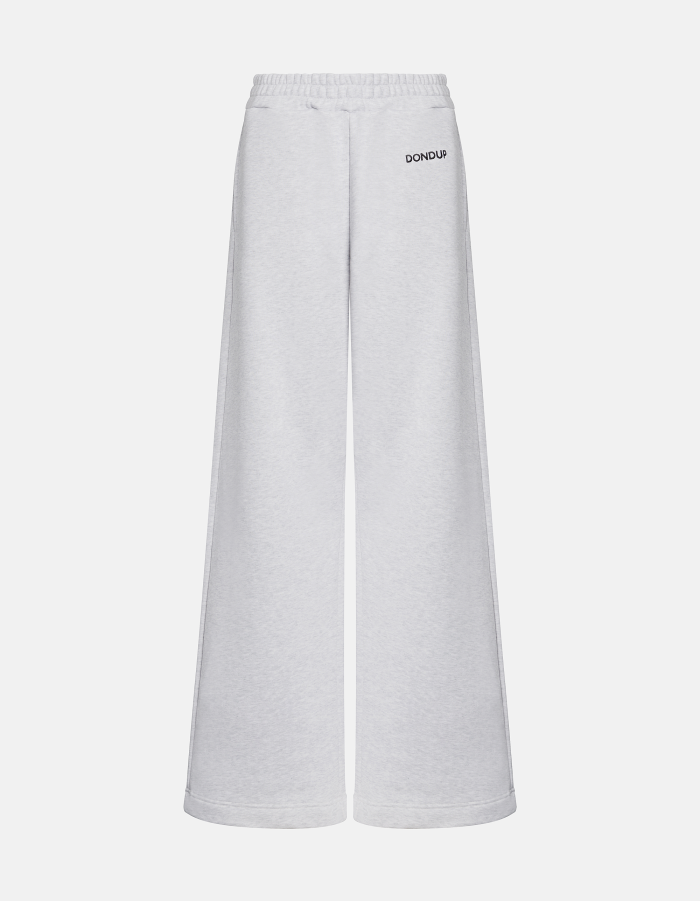Wide leg trousers in cotton fleece
