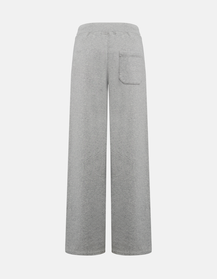 Wide leg trousers in cotton fleece