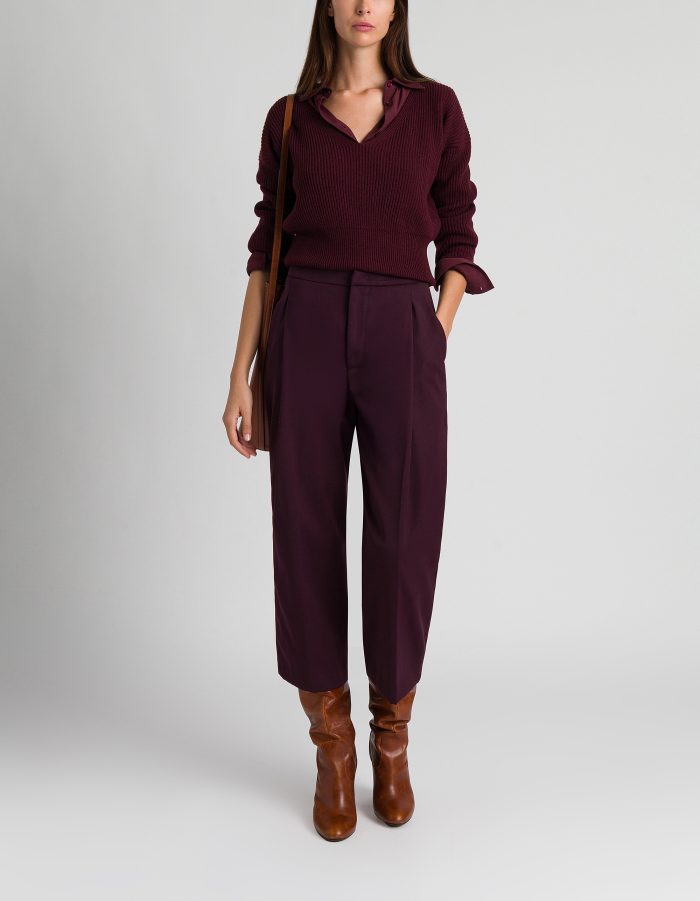 Noa loose trousers in wool-blend gabardine
