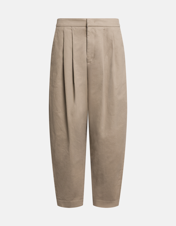 Pantaloni Sally loose in gabardina di cotone