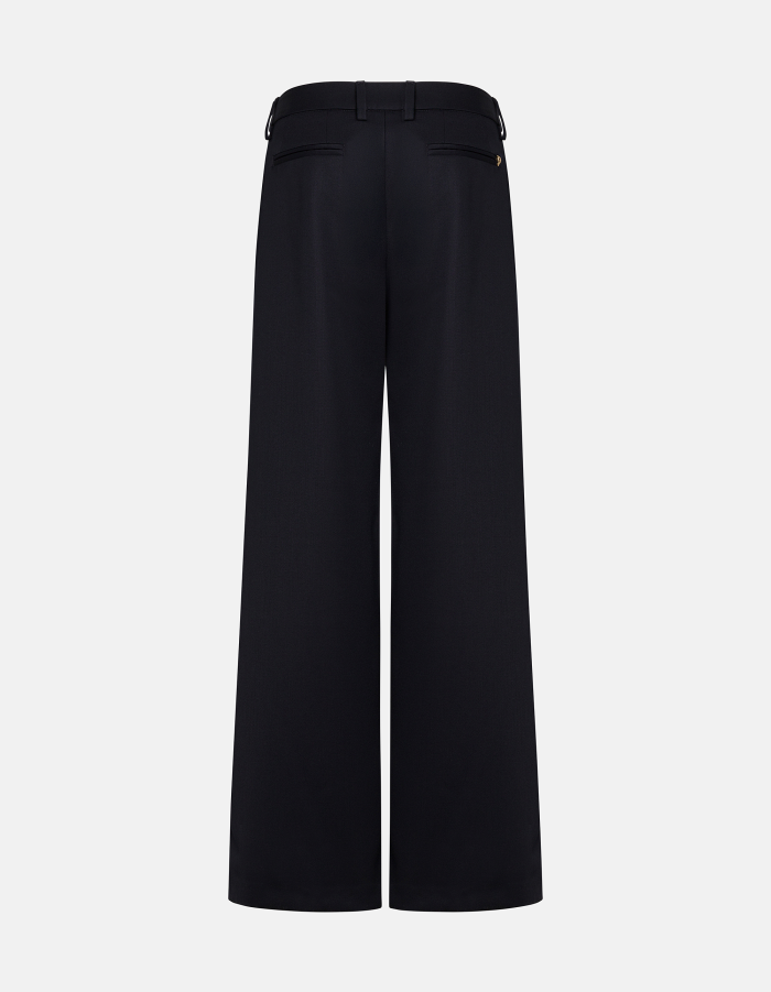 Lucia wide-leg trousers in wool-blend gabardine