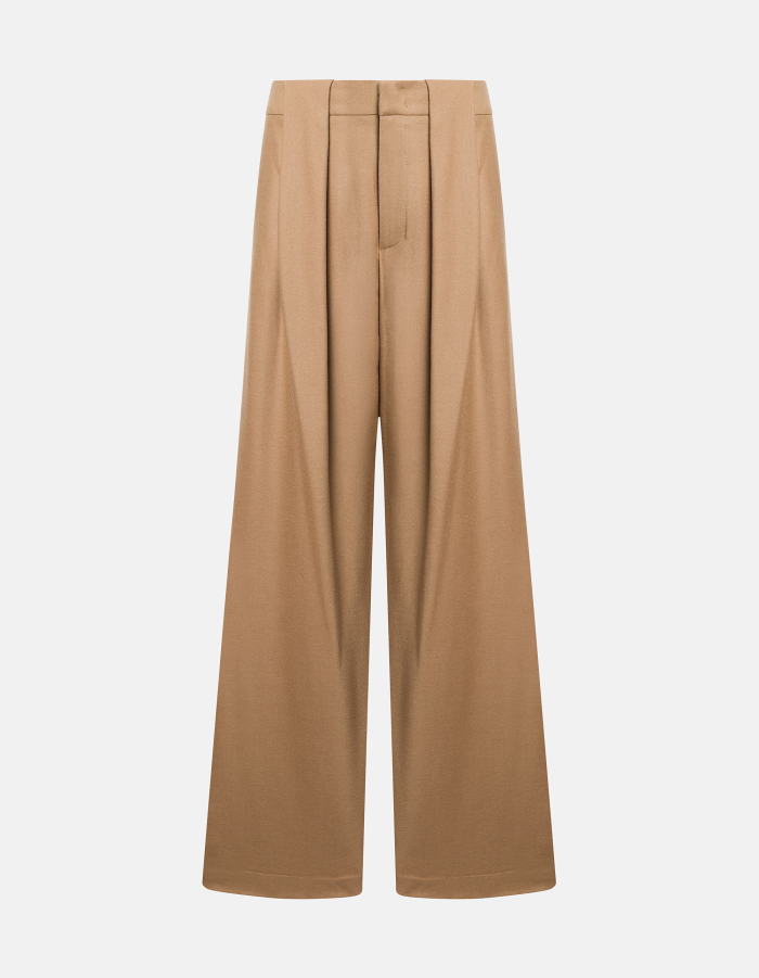 Pantaloni Lucia wide leg in flanella