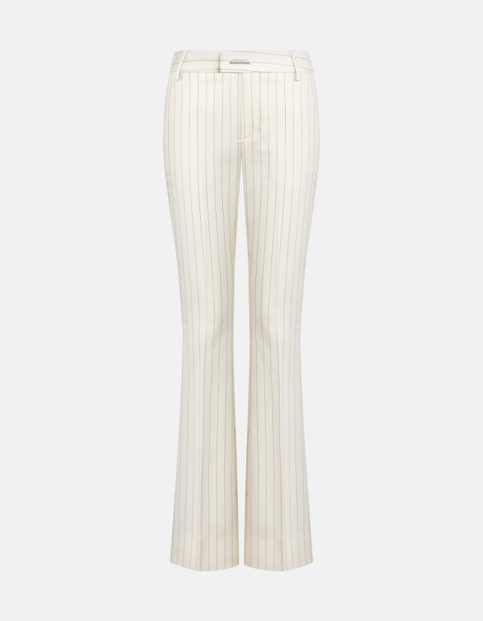 Pantaloni in fresco di lana gessato