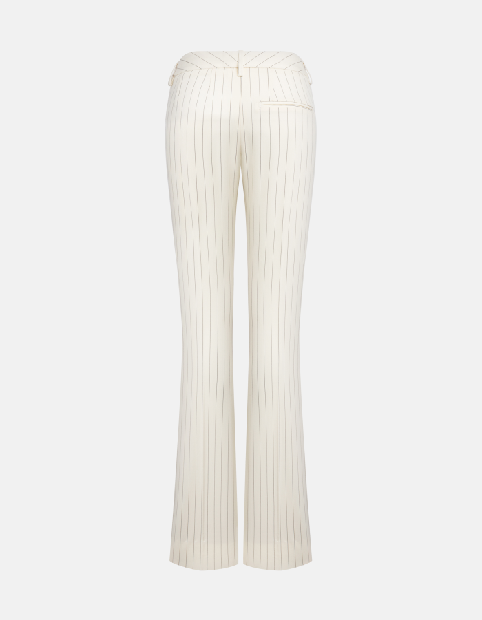 Pantaloni in fresco di lana gessato