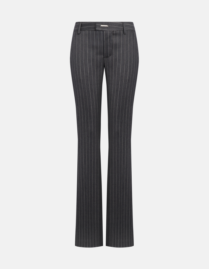 Pantaloni in fresco di lana gessato
