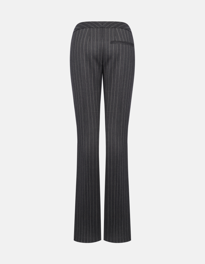 Pantaloni in fresco di lana gessato