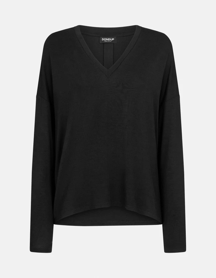 T-shirt scollo V over in viscosa