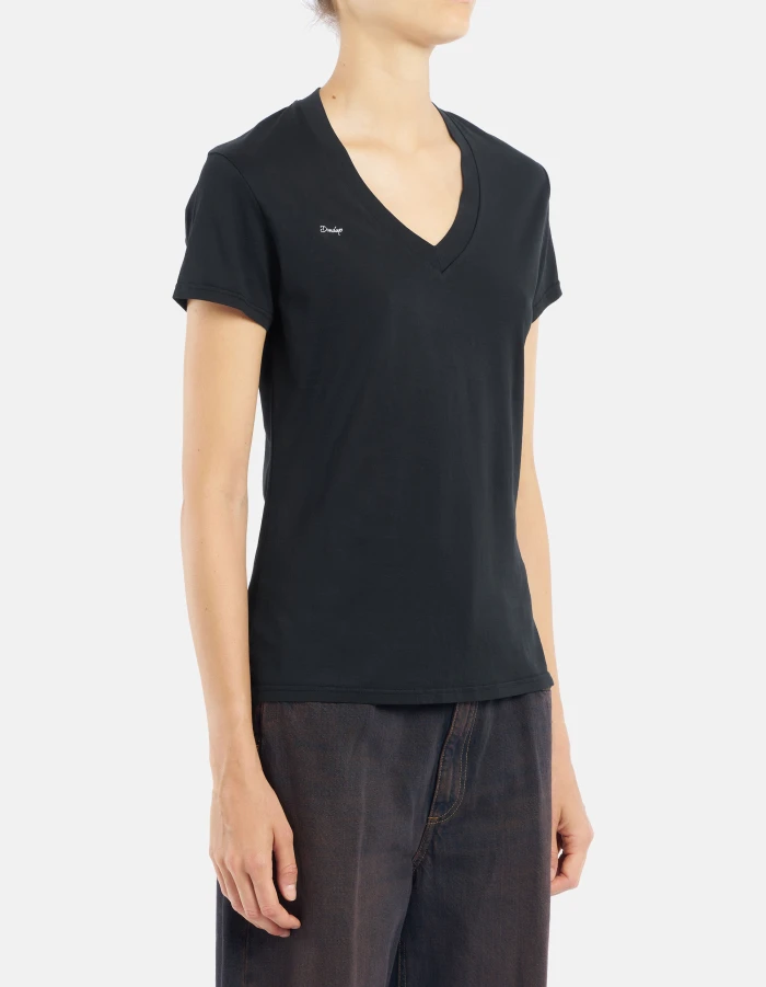 T-shirt scollo V regular in jersey