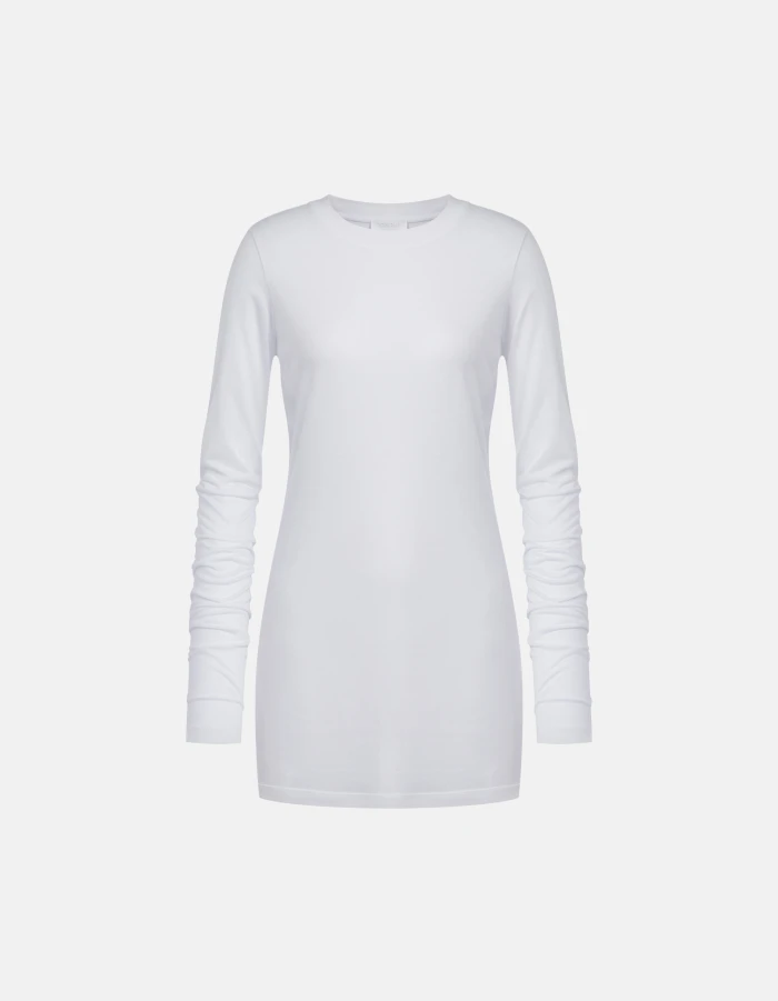 Slim-fit crew-neck T-shirt in modal and silk