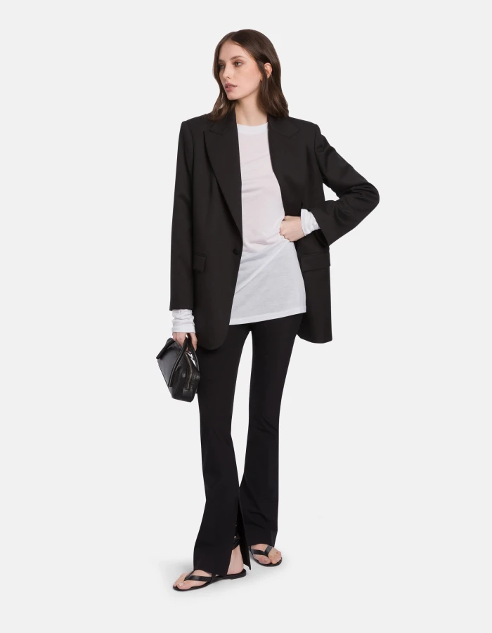 Slim-fit crew-neck T-shirt in modal and silk