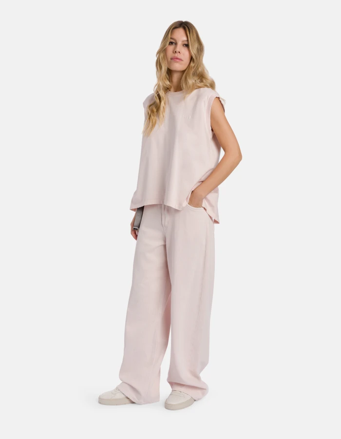 Regular-fit crew-neck T-shirt in treated jersey