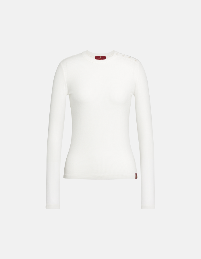 T-shirt slim in costina di viscosa