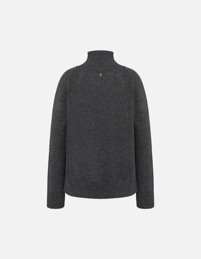 Regular-fit polo-neck jumper in wool and cashmere