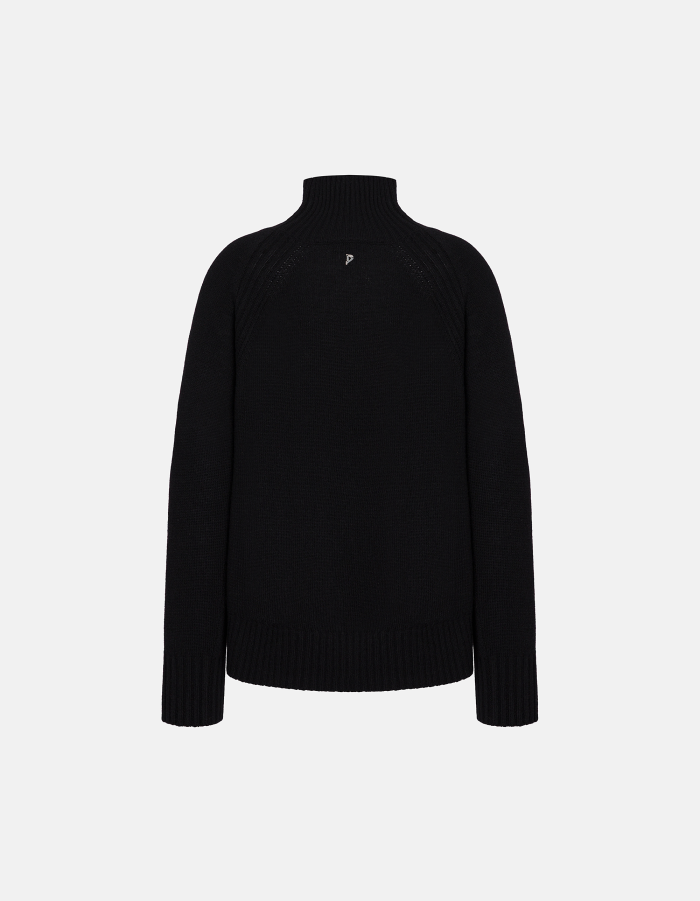 Regular-fit polo-neck jumper in wool and cashmere