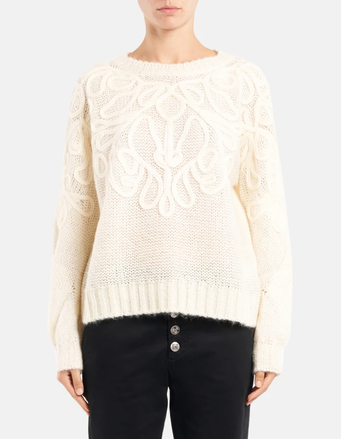 Maglia girocollo over in lana mohair